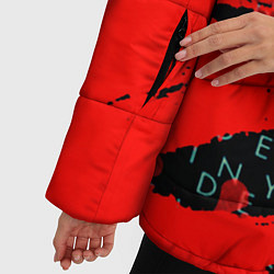 Куртка зимняя женская Destiny краски надписи текстура, цвет: 3D-светло-серый — фото 2