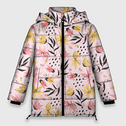 Женская зимняя куртка Абстрактный паттерн с цветами