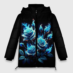 Женская зимняя куртка Розы в голубом огне
