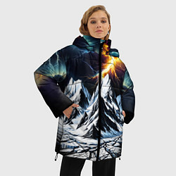 Куртка зимняя женская Молнии и горы, цвет: 3D-черный — фото 2