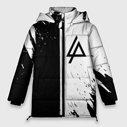 Женская зимняя куртка Linkin park краски чёрнобелый