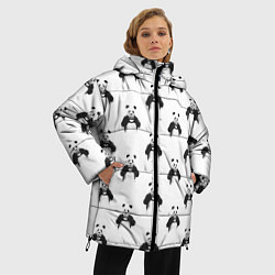 Куртка зимняя женская Panda love - pattern, цвет: 3D-красный — фото 2