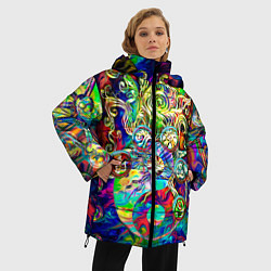 Куртка зимняя женская Знаковые пузырьки, цвет: 3D-черный — фото 2