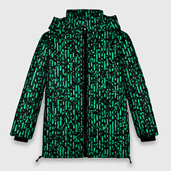 Женская зимняя куртка Абстрактный полосатый зелёный