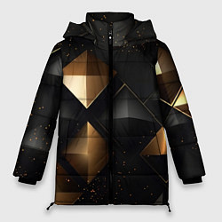 Женская зимняя куртка Золотые и черные ромбики