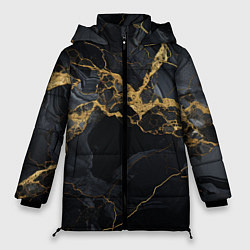 Куртка зимняя женская Золотой путь на черном граните, цвет: 3D-красный
