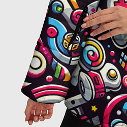 Куртка зимняя женская Паттерн с играми, цвет: 3D-черный — фото 2