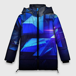 Женская зимняя куртка Black blue background abstract