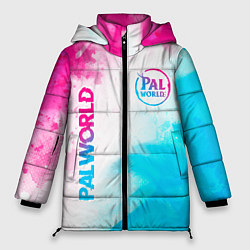 Куртка зимняя женская Palworld neon gradient style вертикально, цвет: 3D-черный