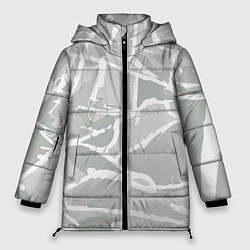 Женская зимняя куртка Серо-белая геометрия