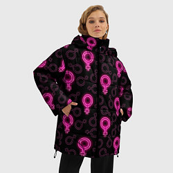 Куртка зимняя женская Женский знак венеры, цвет: 3D-черный — фото 2