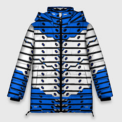 Куртка зимняя женская Сине-белая техно броня, цвет: 3D-черный