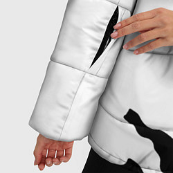 Куртка зимняя женская Ювентус спорт краски текстура, цвет: 3D-черный — фото 2
