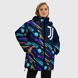 Куртка зимняя женская Juventus градиентные мячи, цвет: 3D-черный — фото 2