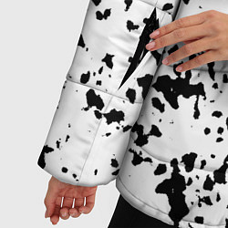 Куртка зимняя женская Белый с чёрными пятнышками, цвет: 3D-черный — фото 2