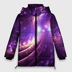 Куртка зимняя женская Фиолетовый фрактал, цвет: 3D-светло-серый