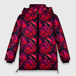 Женская зимняя куртка Прекрасные цветы к празднику