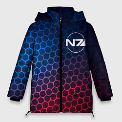 Женская зимняя куртка Mass Effect неоновые соты