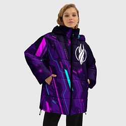 Куртка зимняя женская Dead Space neon gaming, цвет: 3D-черный — фото 2