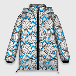 Женская зимняя куртка Мячи волейбольные паттерн