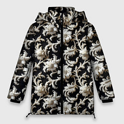Куртка зимняя женская Узор в стиле барокко, цвет: 3D-черный