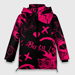 Женская зимняя куртка Lil peep pink steel rap