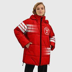 Куртка зимняя женская СССР гост три полоски, цвет: 3D-черный — фото 2