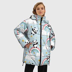 Куртка зимняя женская Панда на радуге, цвет: 3D-светло-серый — фото 2