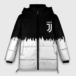 Женская зимняя куртка Juventus белый огонь текстура