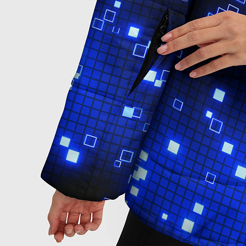 Женская зимняя куртка Поврежденный цифровой скин - осыпающиеся пиксели / 3D-Светло-серый – фото 5