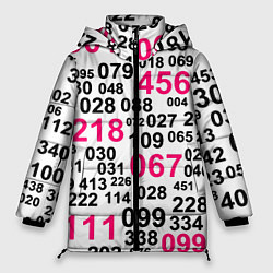 Женская зимняя куртка Игра в кальмара паттерн чисел