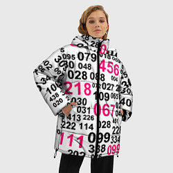 Куртка зимняя женская Игра в кальмара паттерн чисел, цвет: 3D-светло-серый — фото 2