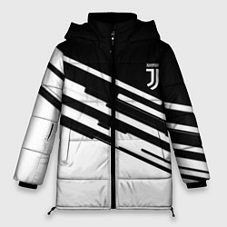 Куртка зимняя женская Ювентус спорт текстура, цвет: 3D-светло-серый