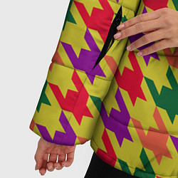 Куртка зимняя женская Цветные гусиные лапки принт, цвет: 3D-светло-серый — фото 2