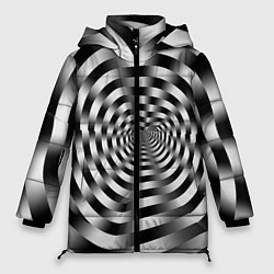 Куртка зимняя женская Оптическая иллюзия спиральное заклинание, цвет: 3D-светло-серый