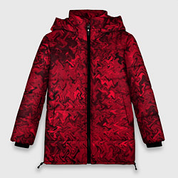 Женская зимняя куртка Абстрактная текстура тёмно-красный