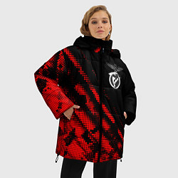 Куртка зимняя женская Benfica sport grunge, цвет: 3D-красный — фото 2