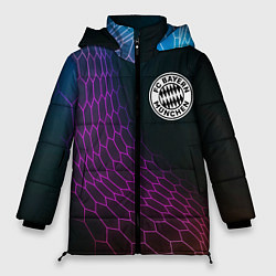 Куртка зимняя женская Bayern футбольная сетка, цвет: 3D-черный