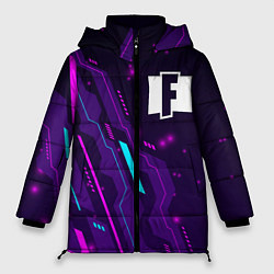 Куртка зимняя женская Fortnite neon gaming, цвет: 3D-черный