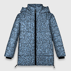 Куртка зимняя женская Голубой с чёрным мелкая мозаика, цвет: 3D-светло-серый