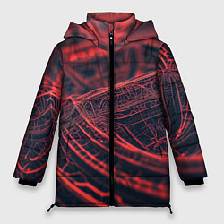 Куртка зимняя женская Раскаленные линии, цвет: 3D-черный