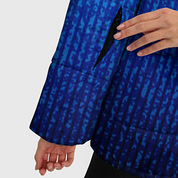 Куртка зимняя женская Сине-голубой в вертикальную полоску, цвет: 3D-черный — фото 2