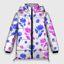 Женская зимняя куртка Цветочный узор из роз - паттерн