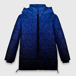 Куртка зимняя женская Градиент мелкая мозаика сине-чёрный, цвет: 3D-черный