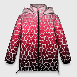 Куртка зимняя женская Крупная мозаика розовый градиент, цвет: 3D-черный