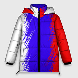 Куртка зимняя женская Штрихи триколор, цвет: 3D-черный