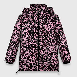 Женская зимняя куртка Чёрно-розовый пятнистый