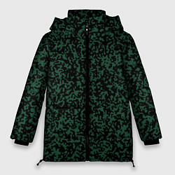 Куртка зимняя женская Чёрно-зелёный пятнистый, цвет: 3D-черный
