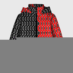 Женская зимняя куртка Чёрно-красный паттерн с белой обводкой