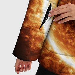 Куртка зимняя женская Пылающее солнце крупным планом, цвет: 3D-черный — фото 2